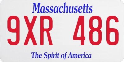 MA license plate 9XR486