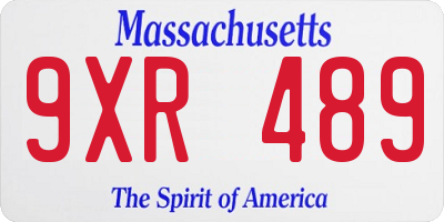MA license plate 9XR489