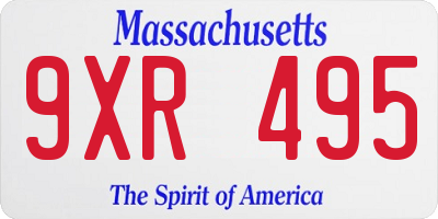 MA license plate 9XR495
