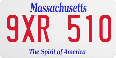 MA license plate 9XR510