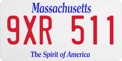 MA license plate 9XR511