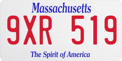 MA license plate 9XR519