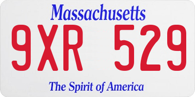 MA license plate 9XR529