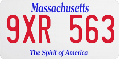 MA license plate 9XR563