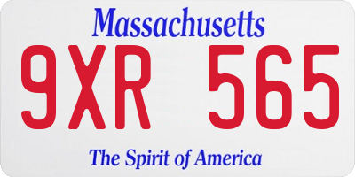 MA license plate 9XR565