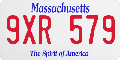 MA license plate 9XR579