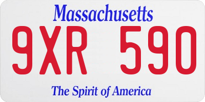 MA license plate 9XR590