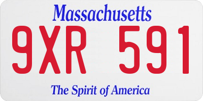 MA license plate 9XR591