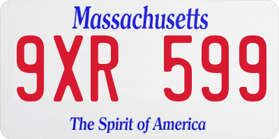 MA license plate 9XR599