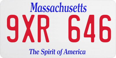 MA license plate 9XR646