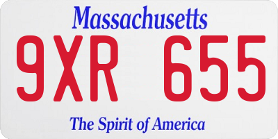 MA license plate 9XR655
