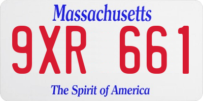 MA license plate 9XR661