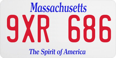 MA license plate 9XR686