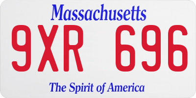 MA license plate 9XR696