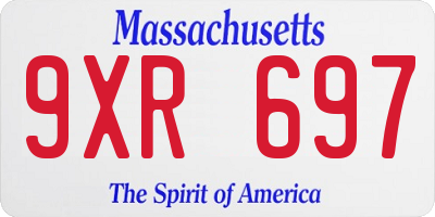MA license plate 9XR697