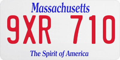 MA license plate 9XR710