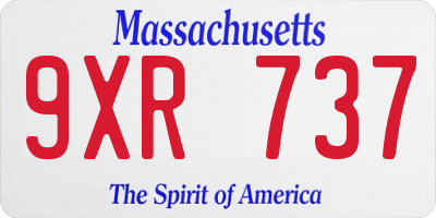 MA license plate 9XR737