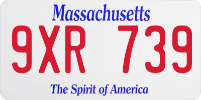 MA license plate 9XR739