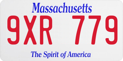MA license plate 9XR779