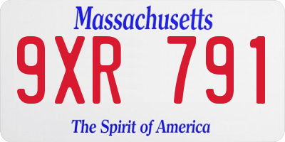 MA license plate 9XR791