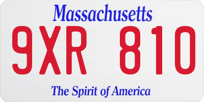 MA license plate 9XR810