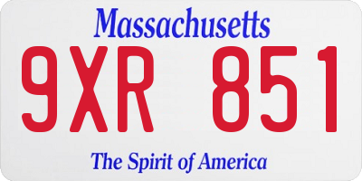 MA license plate 9XR851