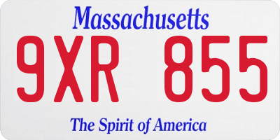 MA license plate 9XR855