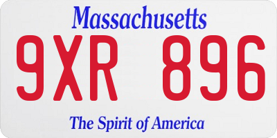 MA license plate 9XR896