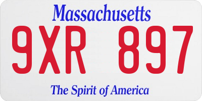 MA license plate 9XR897