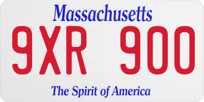 MA license plate 9XR900