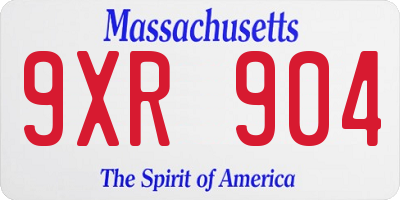 MA license plate 9XR904