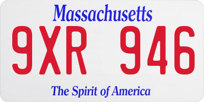 MA license plate 9XR946