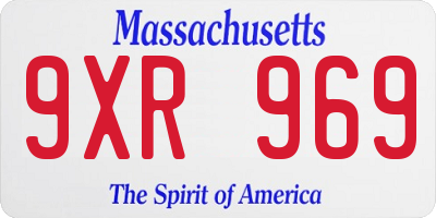 MA license plate 9XR969