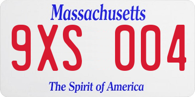 MA license plate 9XS004