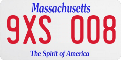 MA license plate 9XS008