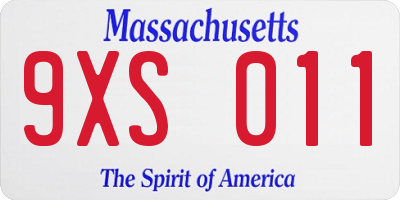 MA license plate 9XS011