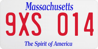 MA license plate 9XS014