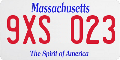 MA license plate 9XS023