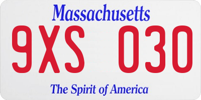 MA license plate 9XS030