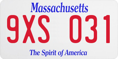 MA license plate 9XS031
