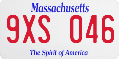 MA license plate 9XS046
