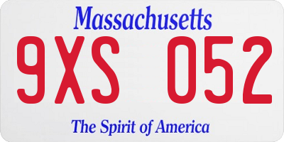 MA license plate 9XS052