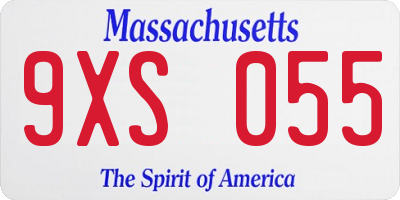 MA license plate 9XS055