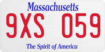 MA license plate 9XS059