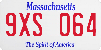 MA license plate 9XS064