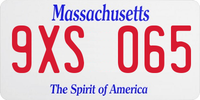 MA license plate 9XS065