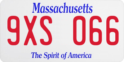 MA license plate 9XS066