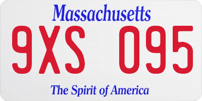 MA license plate 9XS095