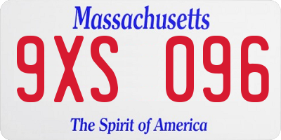 MA license plate 9XS096