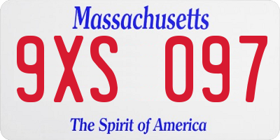 MA license plate 9XS097
